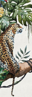Estor enrollable con estampado de guepardos sobre una rama