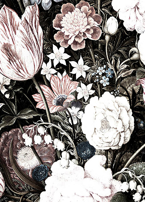 Modern roller blind un ramo de flores