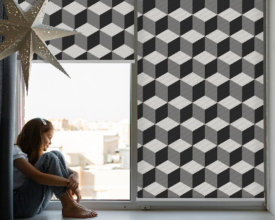 Modern roller blind con diseño de cubos 3D