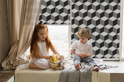 Modern roller blind con diseño de cubos 3D