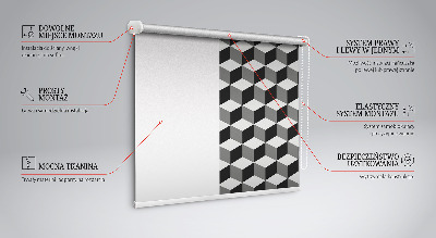 Modern roller blind con diseño de cubos 3D