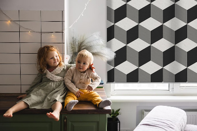 Modern roller blind con diseño de cubos 3D