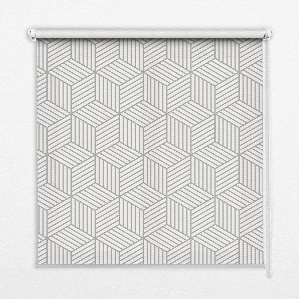 Estor enrollable para ventana con diseño de cubos 3D