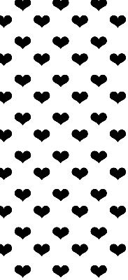 Estor enrollable con estampado de corazones negros