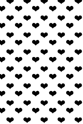 Estor enrollable con estampado de corazones negros