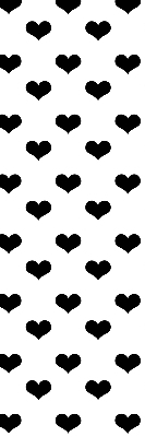 Estor enrollable con estampado de corazones negros