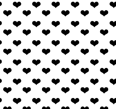 Estor enrollable con estampado de corazones negros