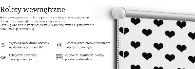 Estor enrollable con estampado de corazones negros