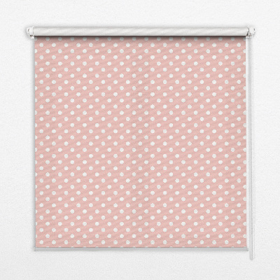 Estor enrollable para ventana con diseño de puntos blancos