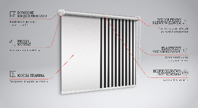 Modern roller blind con rayas blancas y negras
