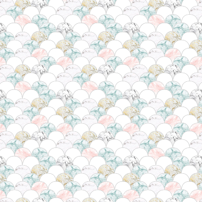 Modern roller blind con escamas coloridas