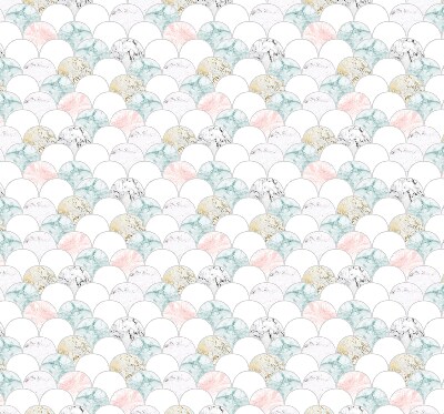 Modern roller blind con escamas coloridas