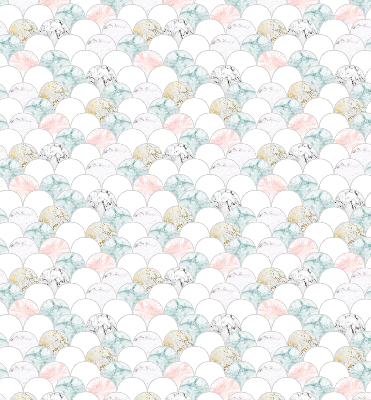Modern roller blind con escamas coloridas