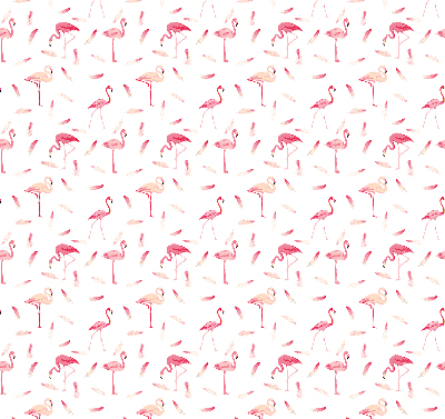 Estor enrollable con diseño de flamencos y detalle de plumas