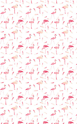 Estor enrollable con diseño de flamencos y detalle de plumas