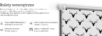 Estor enrollable con diseño de cabezas de ciervo en color negro
