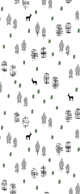 Modern roller blind con un diseño de árboles y ciervos