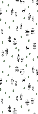 Modern roller blind con un diseño de árboles y ciervos