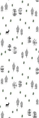Modern roller blind con un diseño de árboles y ciervos
