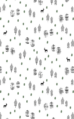 Modern roller blind con un diseño de árboles y ciervos