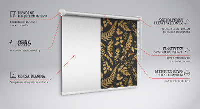 Estor enrollable con estampado de helechos amarillos
