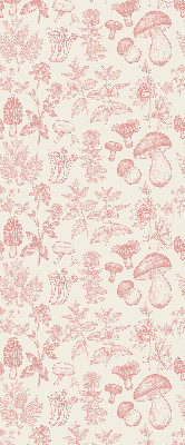 Modern roller blind con diseño de hongos dibujados