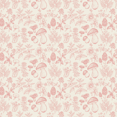 Modern roller blind con diseño de hongos dibujados