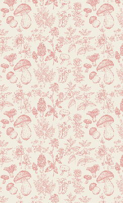 Modern roller blind con diseño de hongos dibujados
