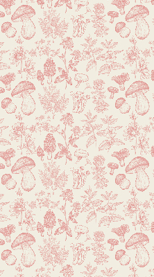 Modern roller blind con diseño de hongos dibujados