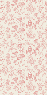 Modern roller blind con diseño de hongos dibujados