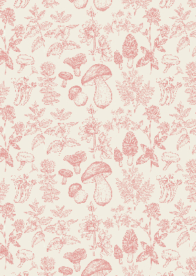 Modern roller blind con diseño de hongos dibujados