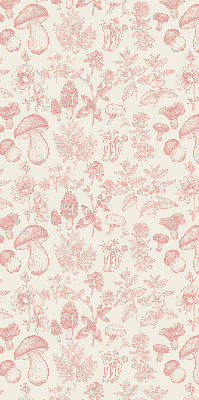 Modern roller blind con diseño de hongos dibujados