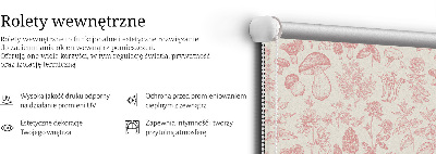 Modern roller blind con diseño de hongos dibujados