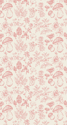 Modern roller blind con diseño de hongos dibujados