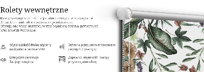 Modern roller blind con diseño de naturaleza exótica