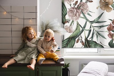 Modern roller blind con diseño de naturaleza exótica