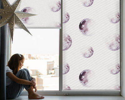 Modern roller blind con diseño de planetas grises