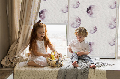 Modern roller blind con diseño de planetas grises