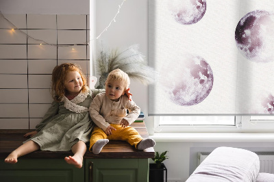 Modern roller blind con diseño de planetas grises
