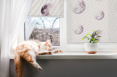 Modern roller blind con diseño de planetas grises