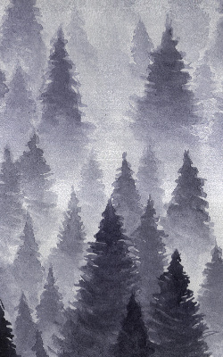 Estor enrollable con estampado de bosque brumoso
