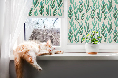 Modern roller blind con diseño de plantas