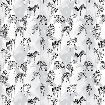 Estor enrollable con estampado de animales grises