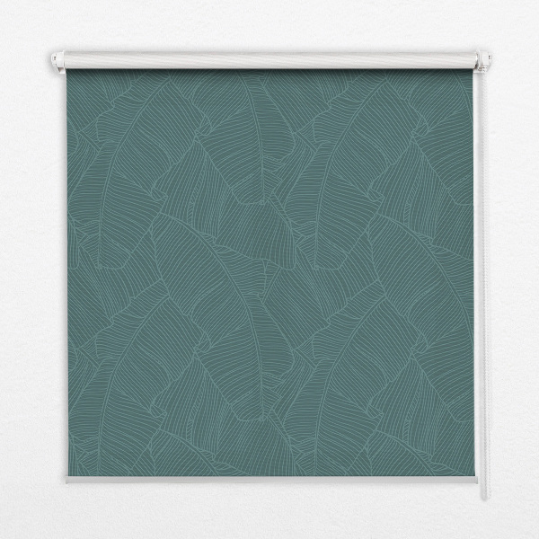 Modern roller blind con estampado de hojas de palmera en color verde
