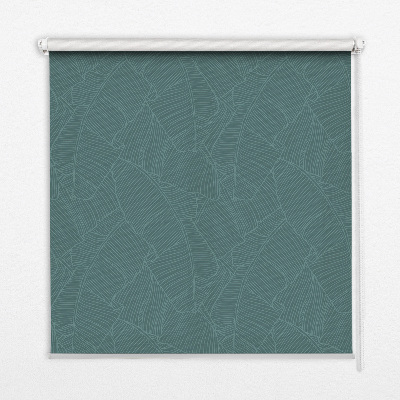 Modern roller blind con estampado de hojas de palmera en color verde