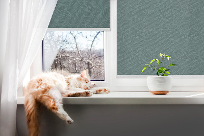 Modern roller blind con estampado de hojas de palmera en color verde