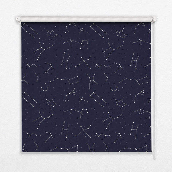 Estor enrollable para ventana con estampado de constelación de estrellas