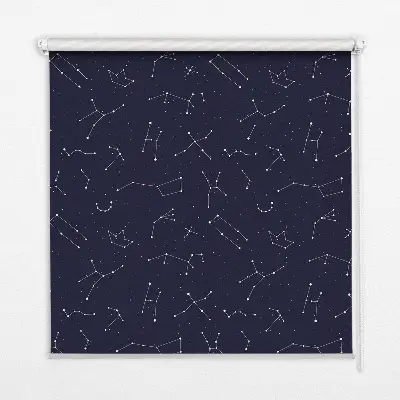 Estor enrollable para ventana con estampado de constelación de estrellas
