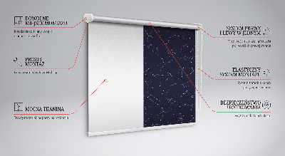 Estor enrollable para ventana con estampado de constelación de estrellas
