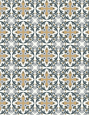 Estor enrollable con estampado de azulejo marroquí